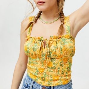 UO Valentina Cropped Bustier Tank Top